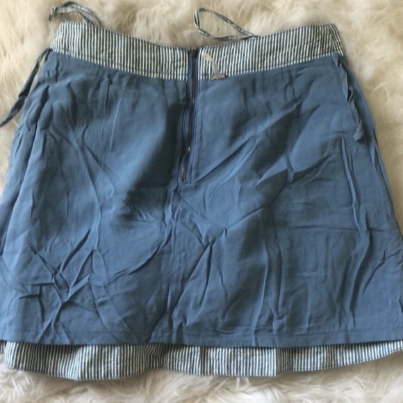 Free People Railroad Stripe Tie Pleat Mini Skirt 6 - Picture 4 of 6